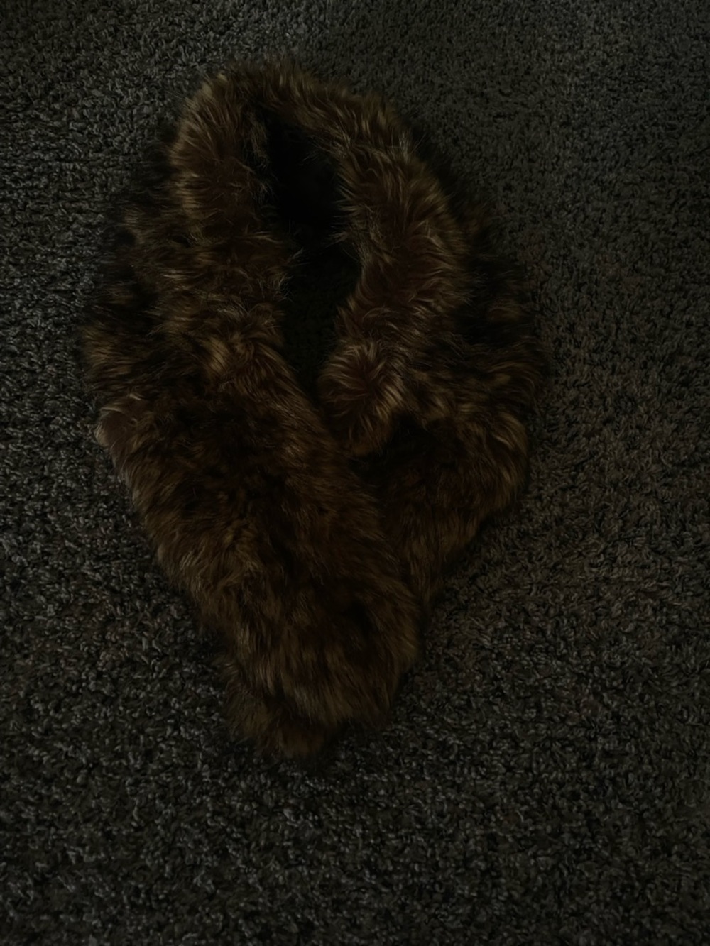 Dark Brown Faux Fur Scarf - Women's Winter Accessory